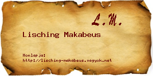 Lisching Makabeus névjegykártya